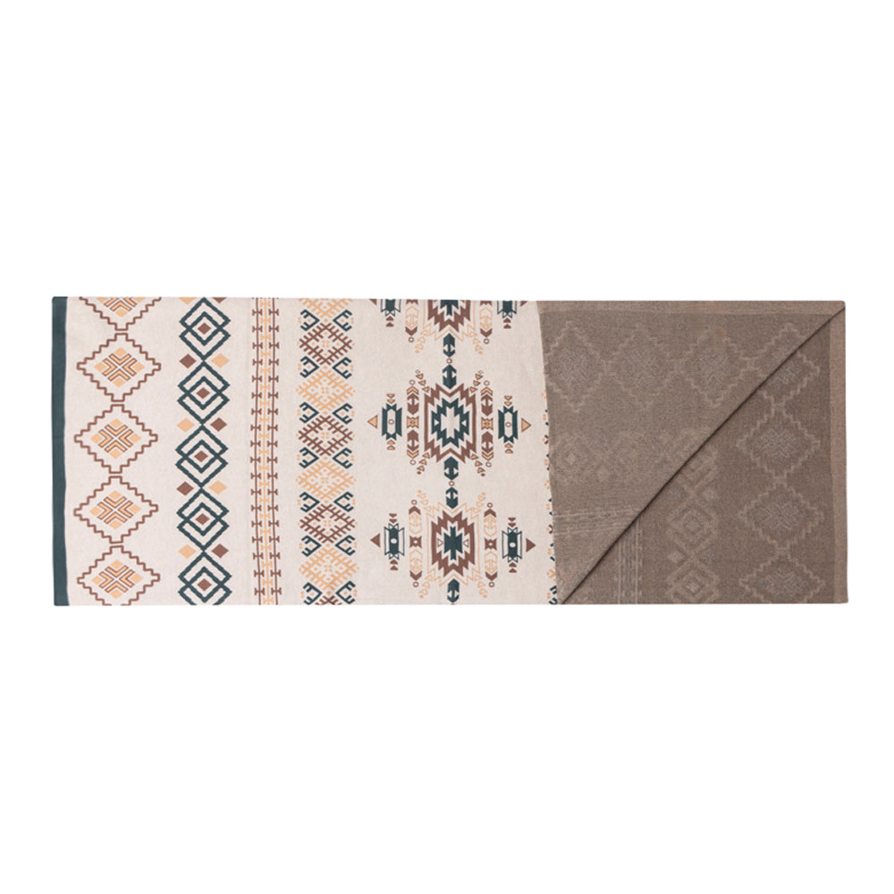 Canyon Knit Cotton Throw in Sandstone Geo For Your Western Couch - Myra USA