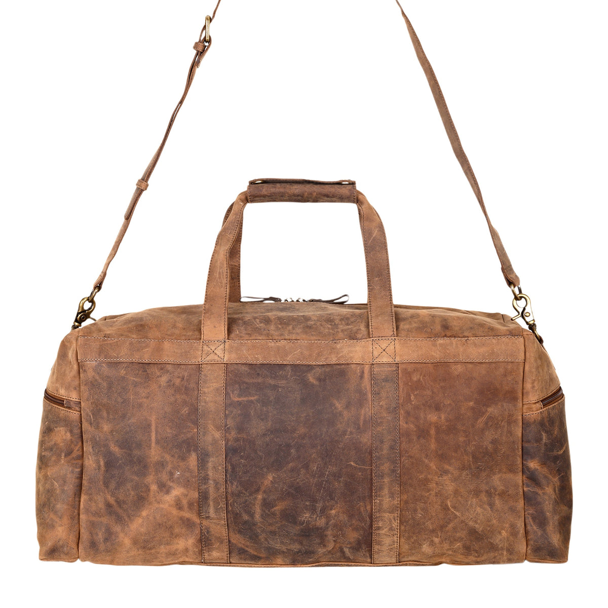 Myra Ridgehaven Traveller Bag in brown wide with detachable shoulder strap - Myra USA