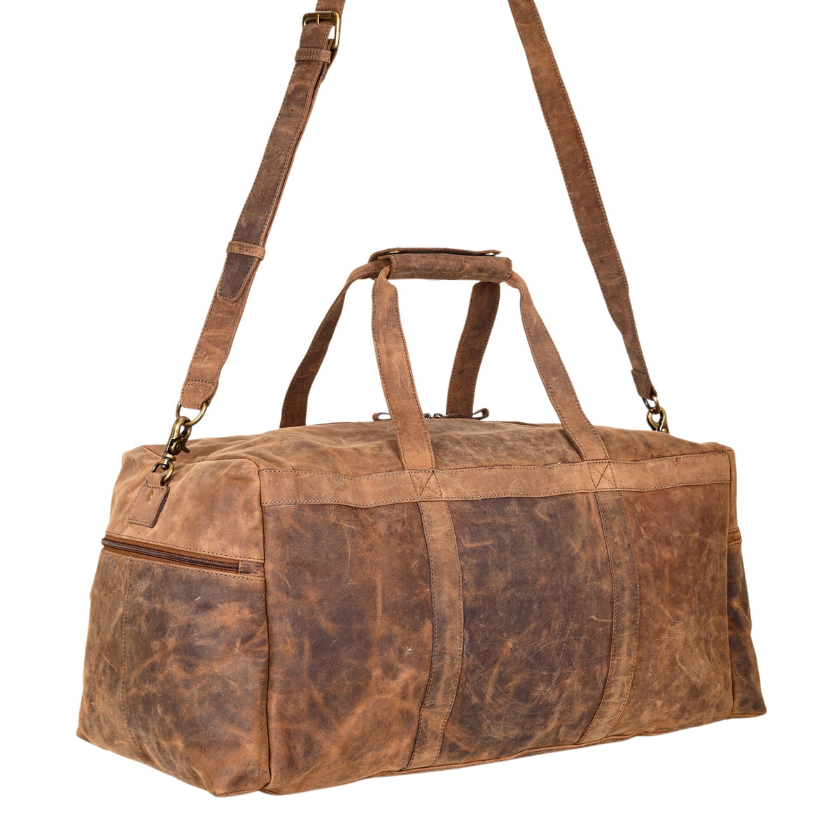 Myra Ridgehaven Traveller Bag in brown wide with detachable shoulder strap - Myra USA