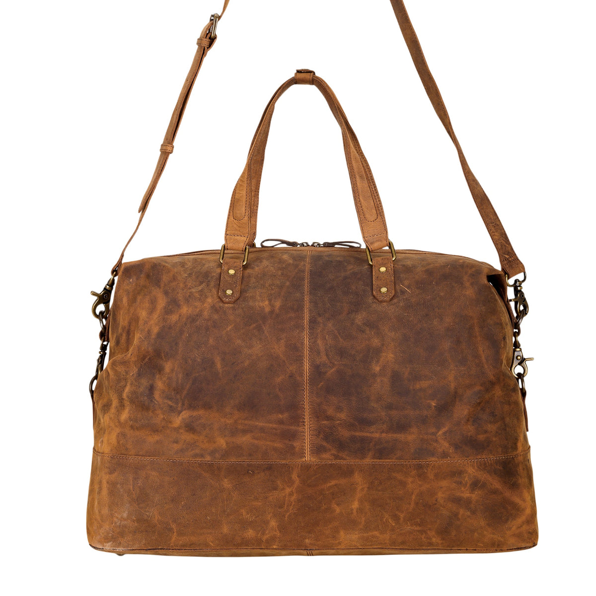 Myra Ridgehaven Traveller Bag in brown large with detachable shoulder strap - Myra USA