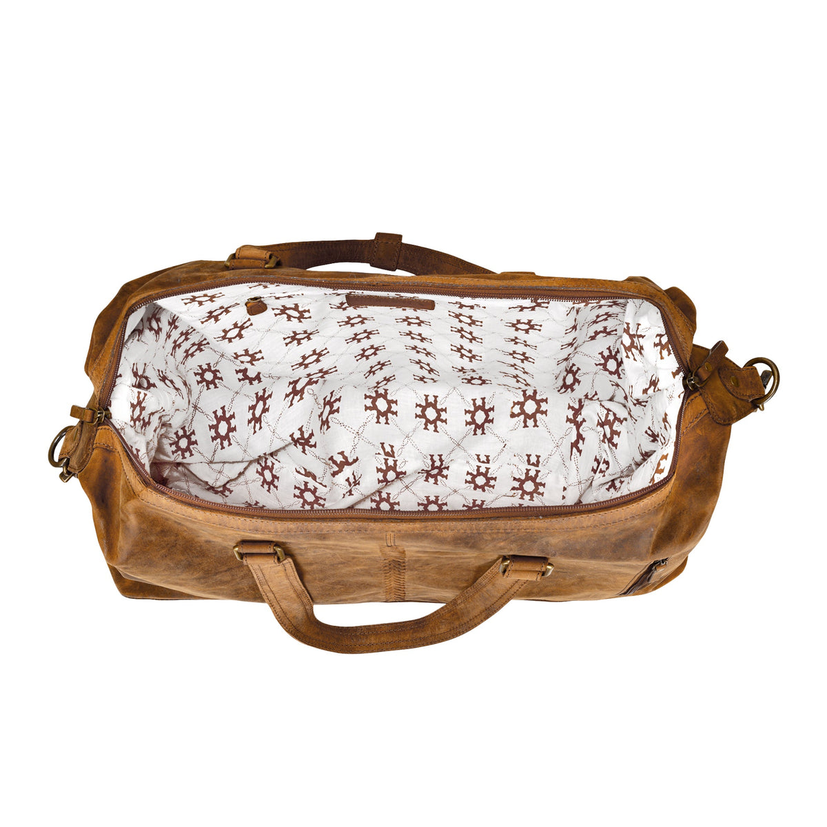 Myra Ridgehaven Traveller Bag in brown large with detachable shoulder strap - Myra USA
