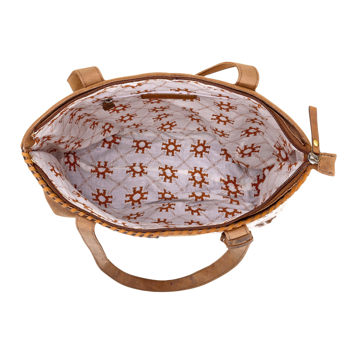 Myra Millridge Tote Bag for Women in brown with hair on and whipstitch - Myra USA