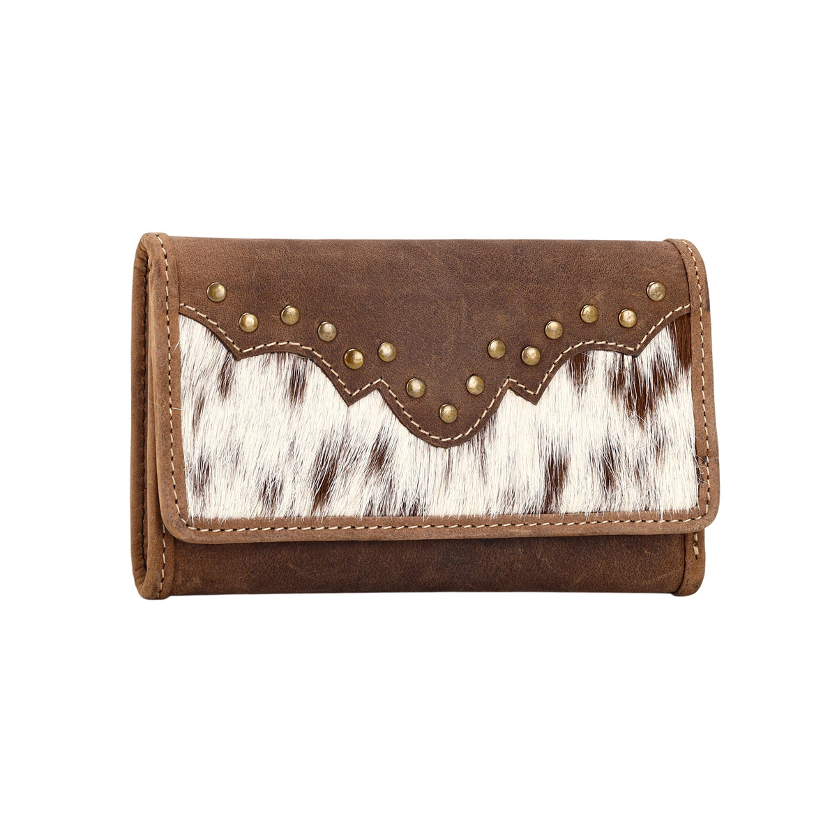 Myra Westervale Wallet for Women in brown with hair on and studs - Myra USA