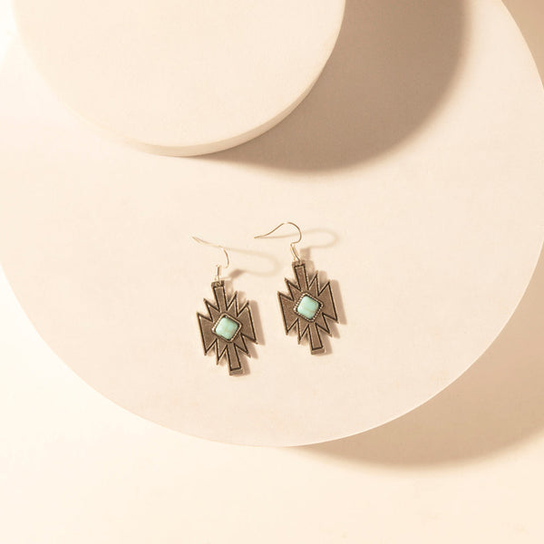 Starburst Earrings for Women with Turquoise Center - Myra USA