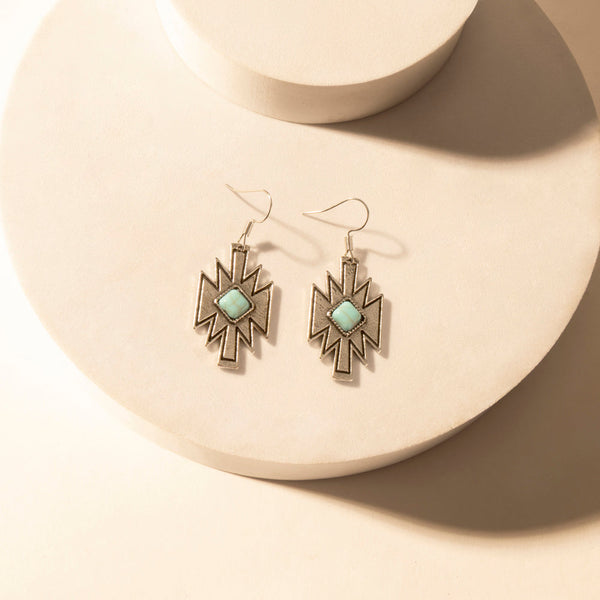 Starburst Earrings for Women with Turquoise Center - Myra USA