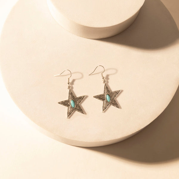 Westward Star Earrings for Women with Turquoise Stone - Myra USA