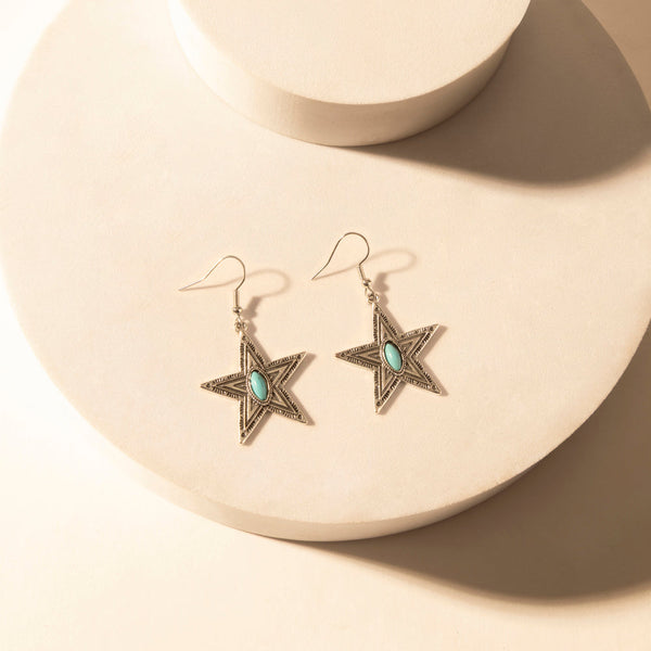 Westward Star Earrings for Women with Turquoise Stone - Myra USA