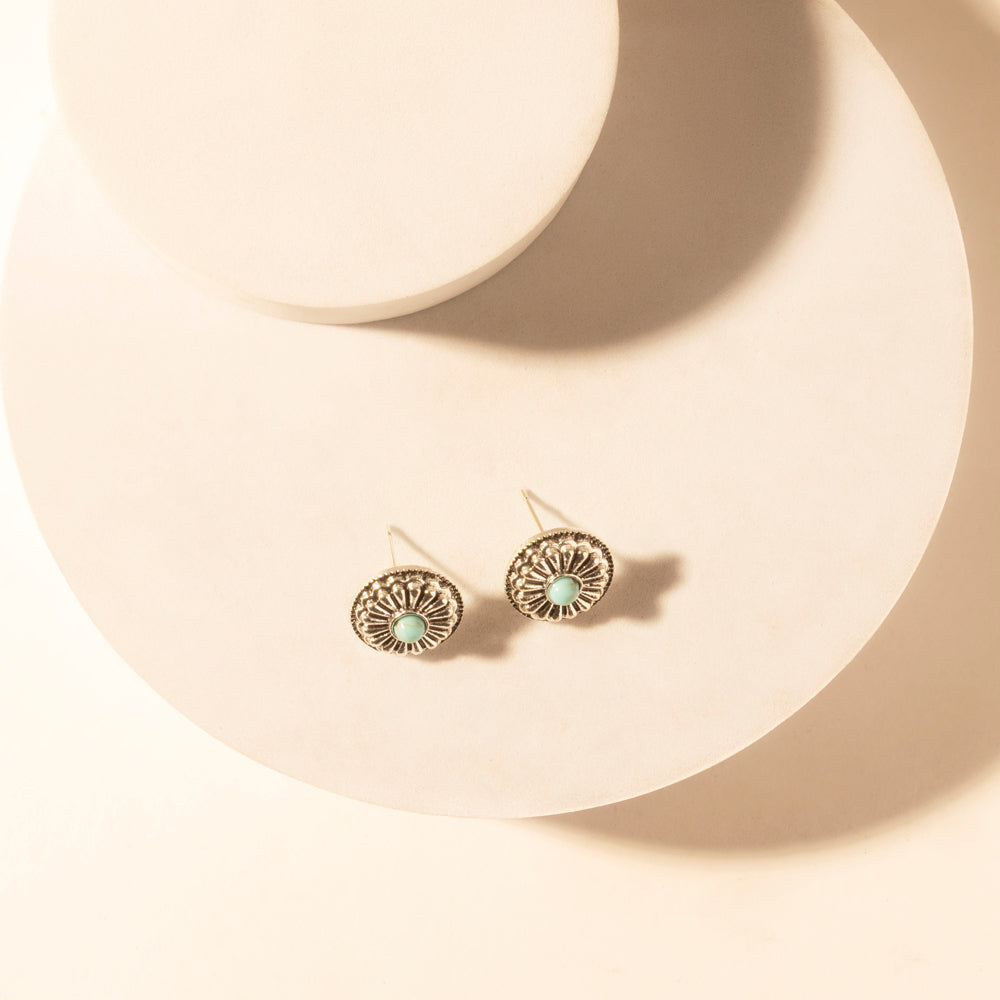 Sonoran Stud Set in with turquoise detail in premium style - Myra USA