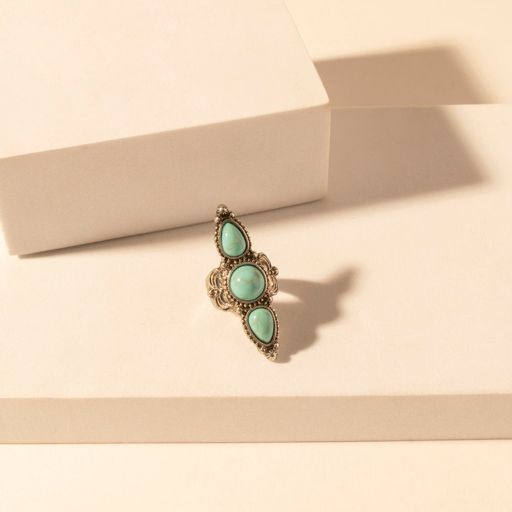 Wildfire Turquoise adjustable Ring for Women with turquoise detail for premium western wear - Myra USA