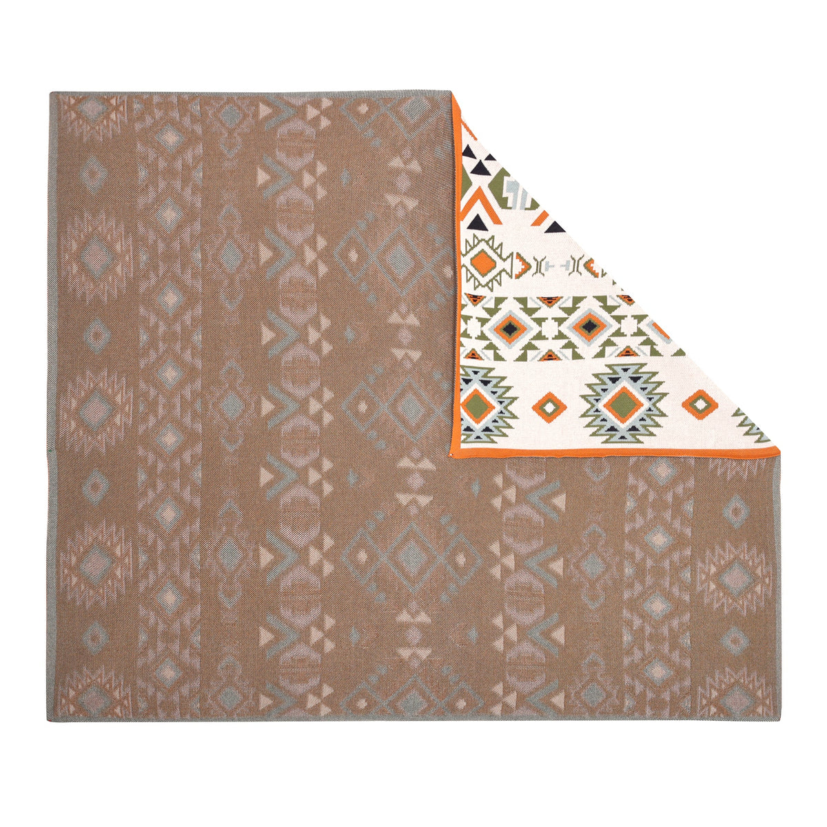 Myra Gloaming Southwestern Cotton Knitted Throw in cream - Myra USA