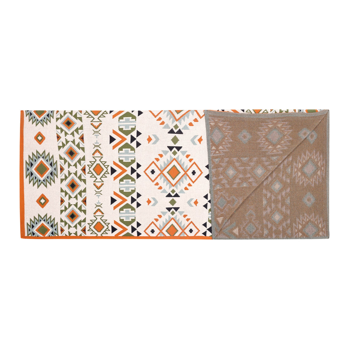 Myra Gloaming Southwestern Cotton Knitted Throw in cream - Myra USA
