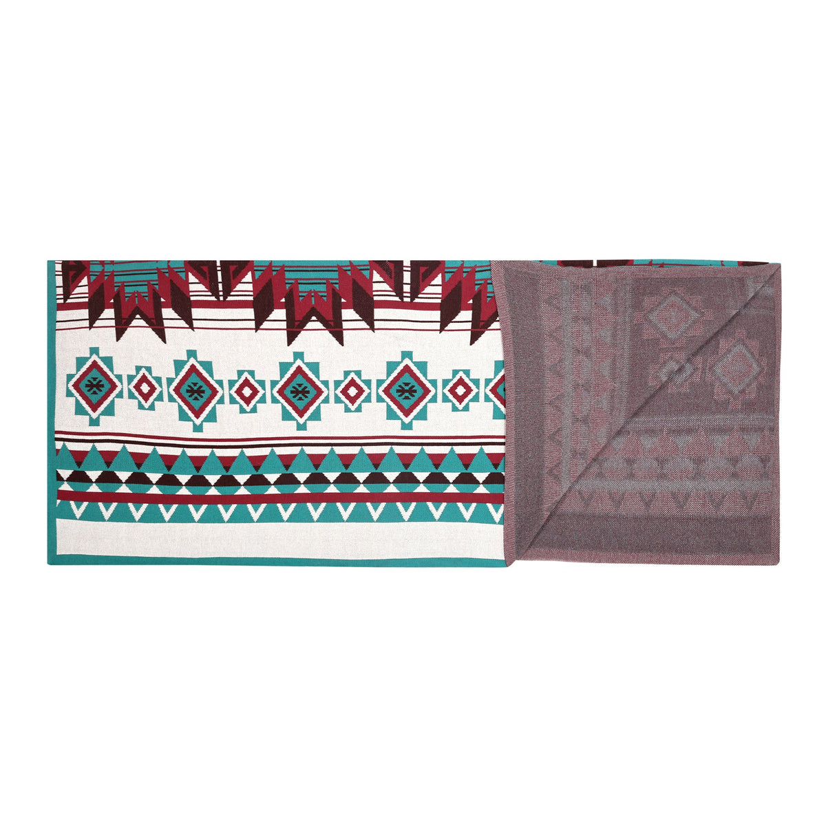 Myra Gloaming Southwestern Cotton Knitted Throw in turquoise - Myra USA