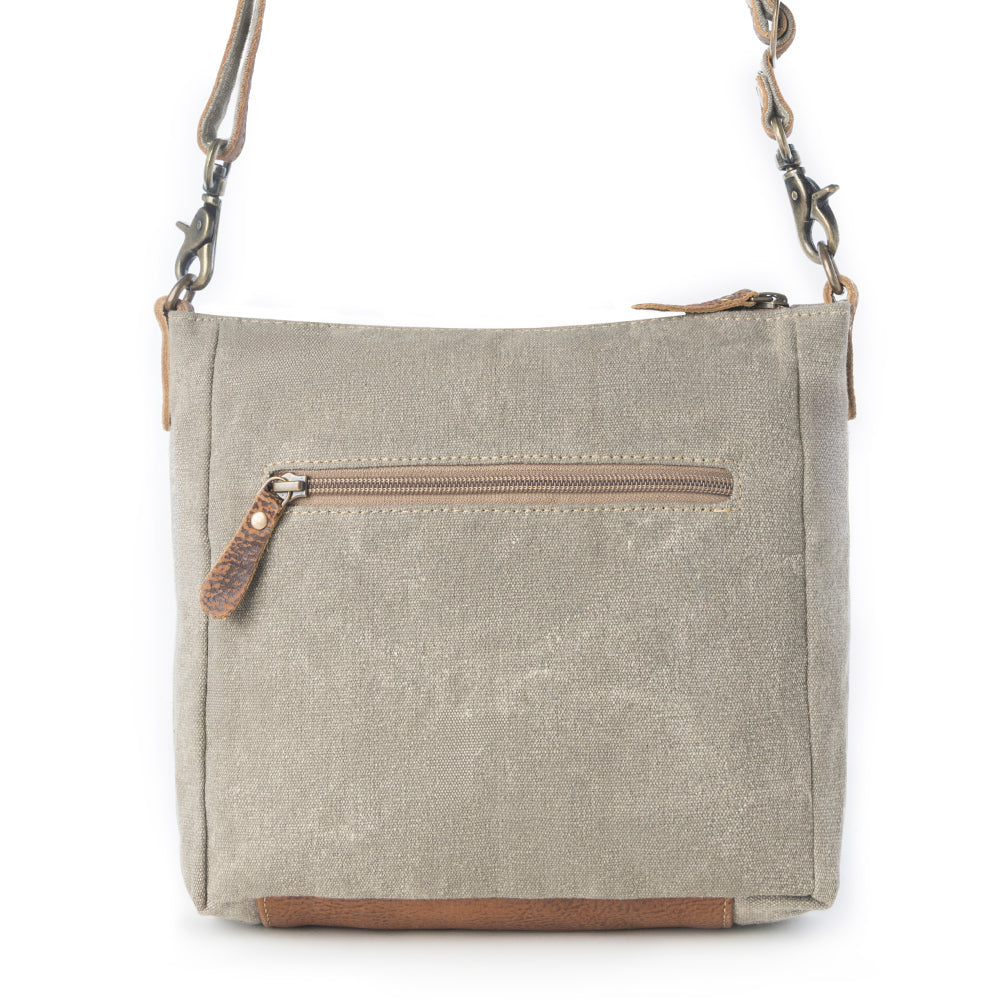 Damask Trail Vintage Crossbody Bag for Women in sage with print detail - Myra USA