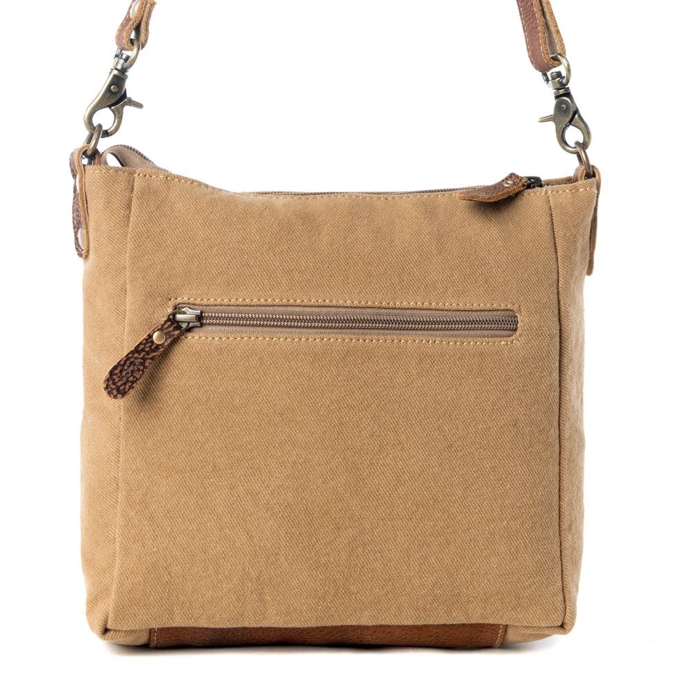 Crestbloom Vintage Crossbody Bag for Women in olive with print detail - Myra USA