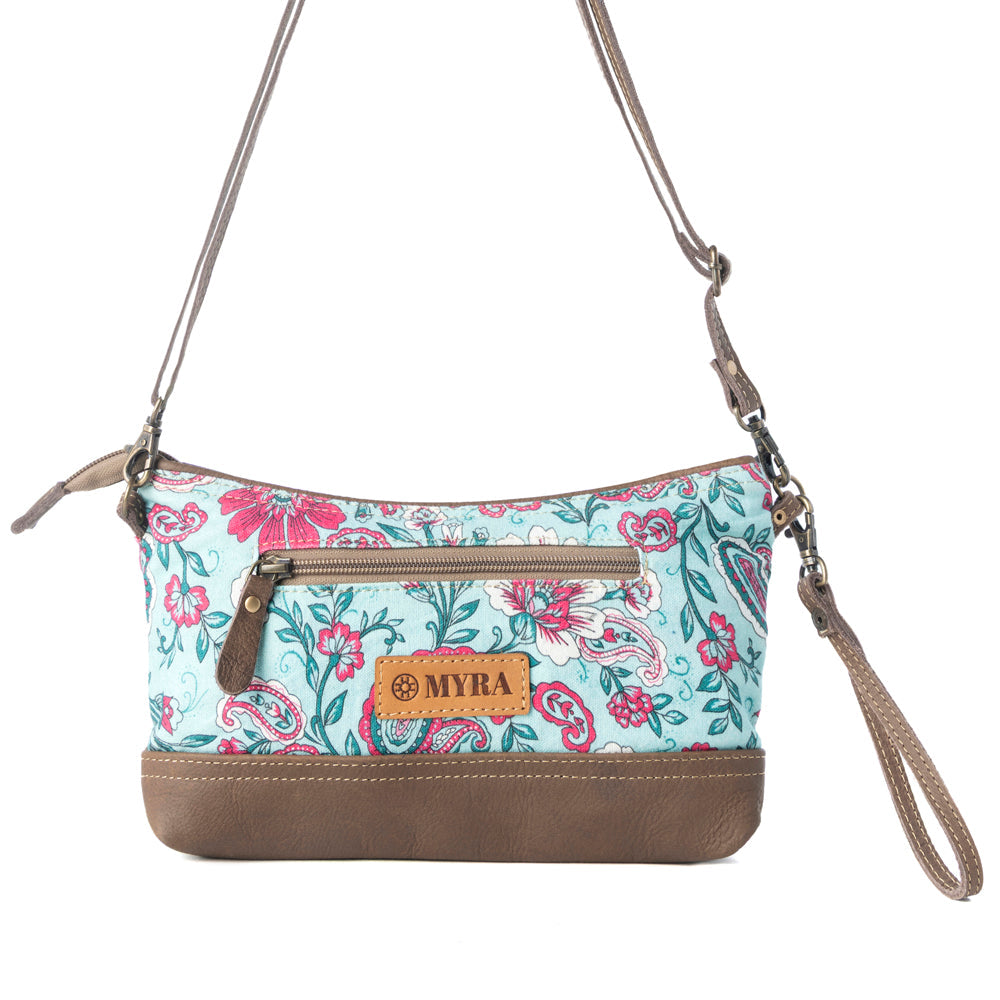 Wild Posy Crossbody Bag for Women in agave with print detail - Myra USA