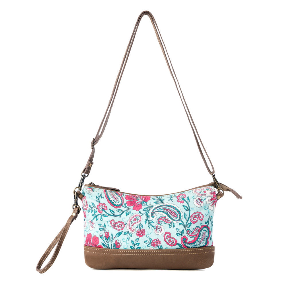 Wild Posy Crossbody Bag for Women in agave with print detail - Myra USA