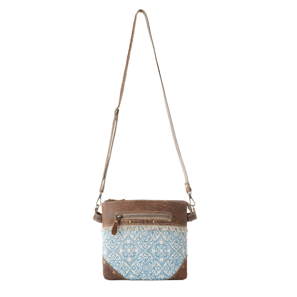Inkwild Vintage Crossbody Bag for Women in blue with fringe detail - Myra USA