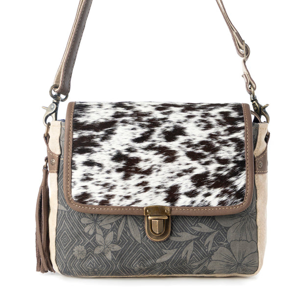 Meadowhide Western Shoulder Bag for Women in Brown with hairon flap - Myra USA