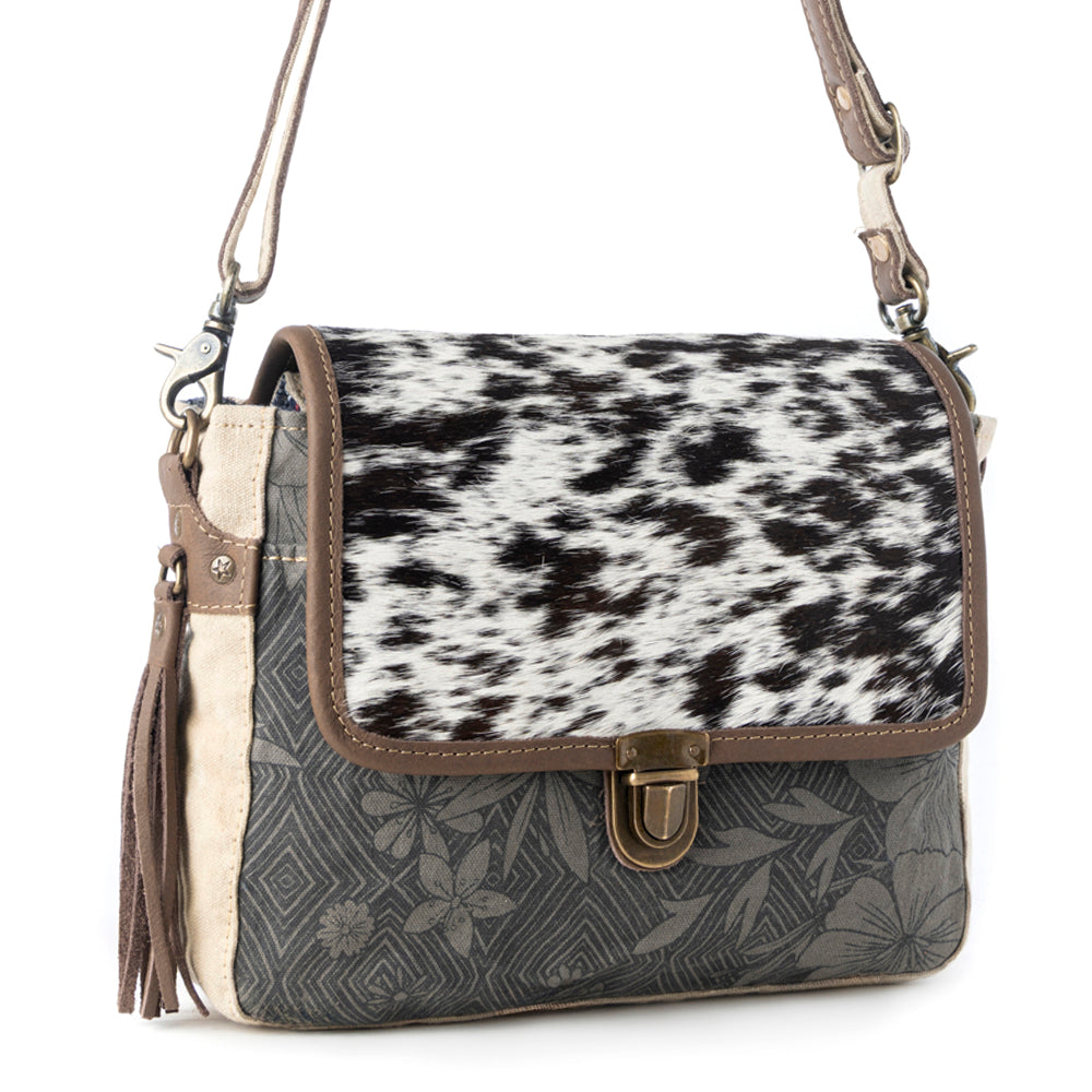 Meadowhide Western Shoulder Bag for Women in Brown with hairon flap - Myra USA