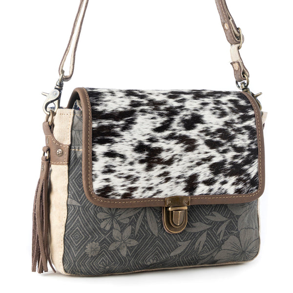 Meadowhide Western Shoulder Bag for Women in Brown with hairon flap - Myra USA