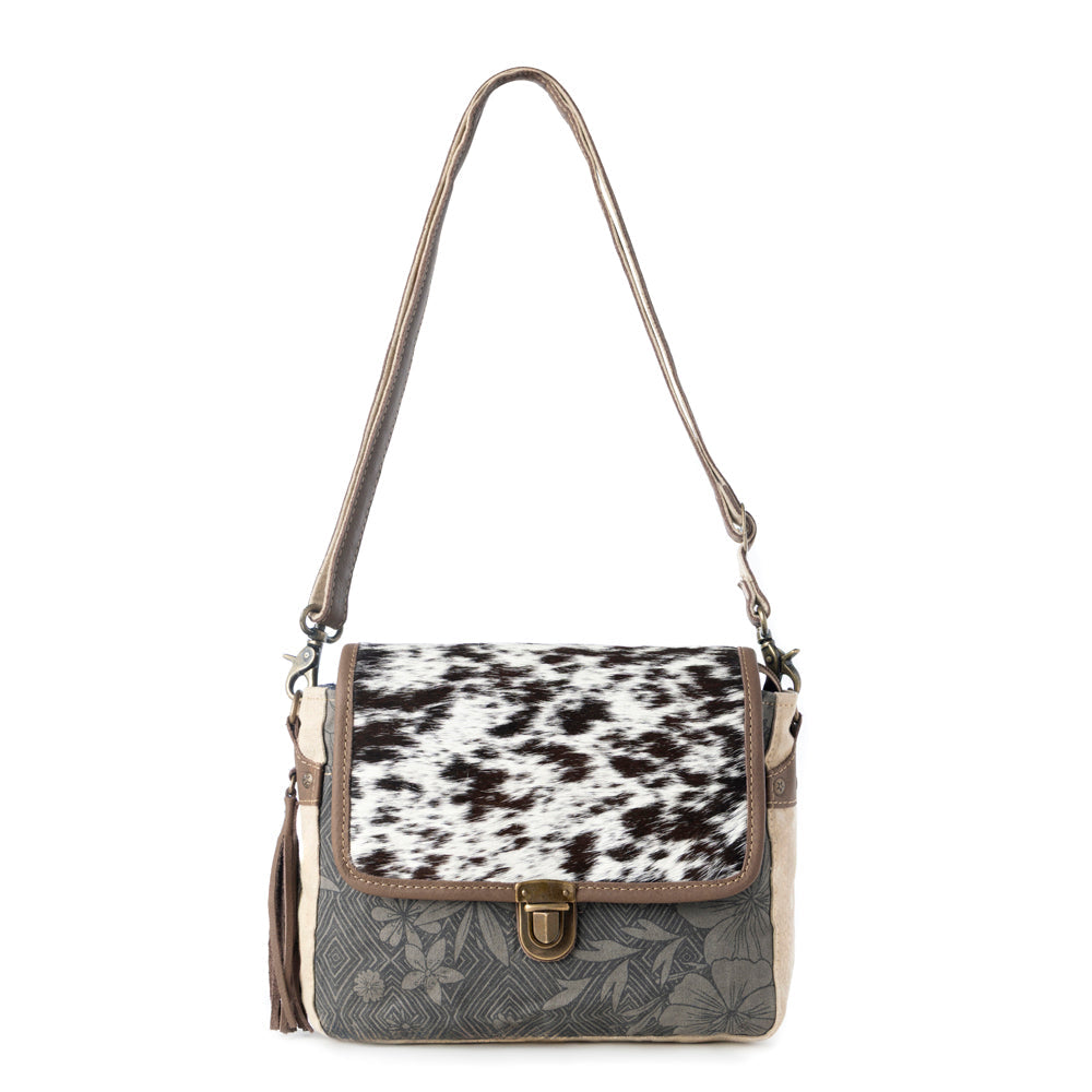 Meadowhide Western Shoulder Bag for Women in Brown with hairon flap - Myra USA