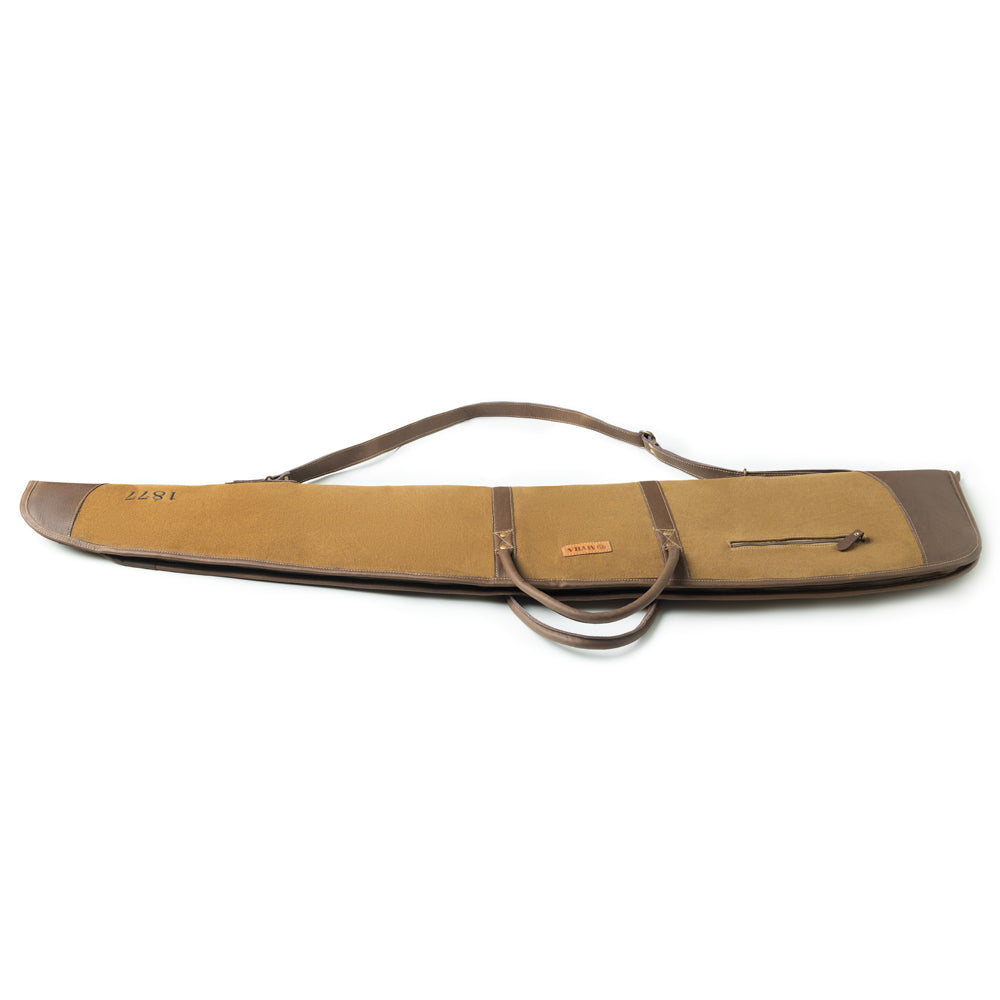 Long Range Cotton Leather Rifle Case in Antique Olive - Myra USA