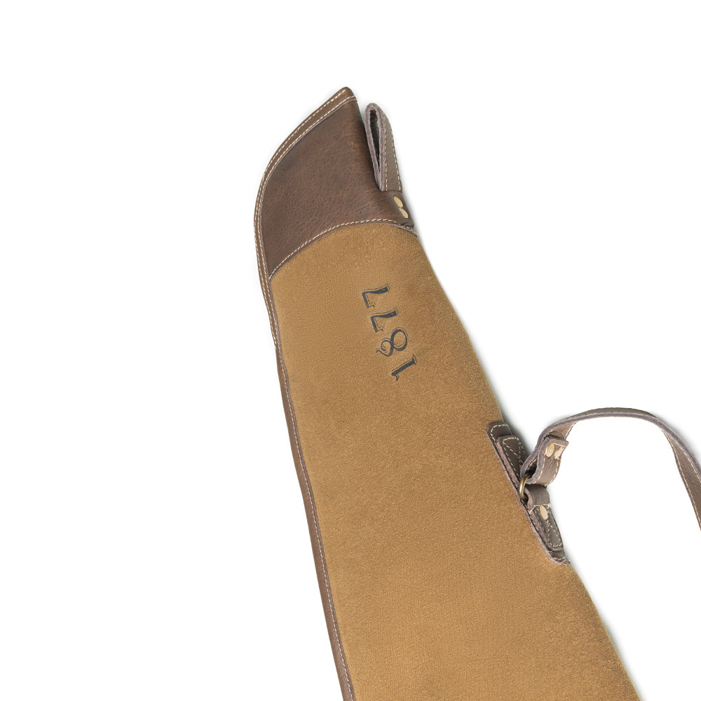 Long Range Cotton Leather Rifle Case in Antique Olive - Myra USA