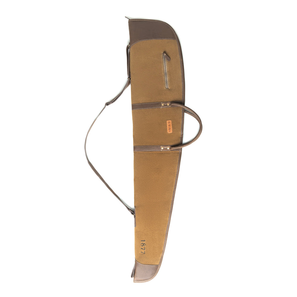 Long Range Cotton Leather Rifle Case in Antique Olive - Myra USA