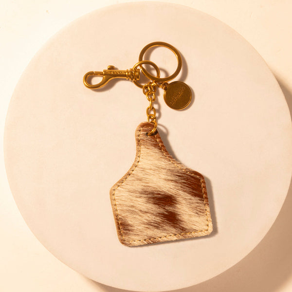 Heifer Key Fob for Women in brown with hair-on detail for everyday western carry - Myra USA