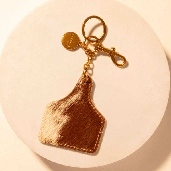 Heifer Key Fob for Women in brown with hair-on detail for everyday western carry - Myra USA