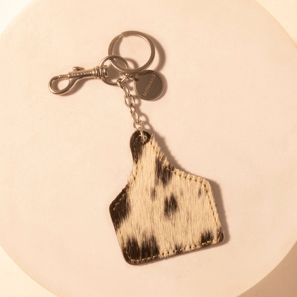 Pinto Tag Key Fob for Women in black with hair-on detail for everyday western carry - Myra USA