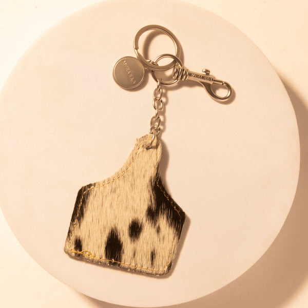 Pinto Tag Key Fob for Women in black with hair-on detail for everyday western carry - Myra USA