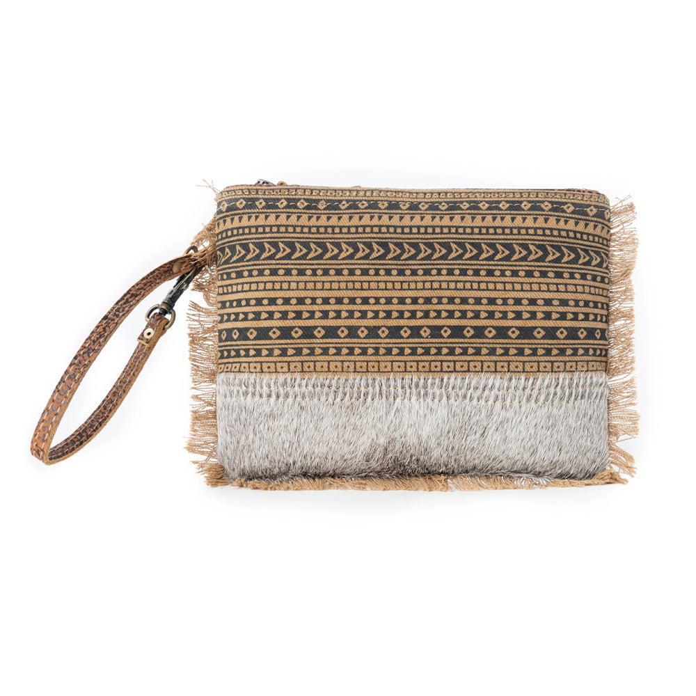 Trailmark Western Wristlet for Women in olive with hairon detail - Myra USA