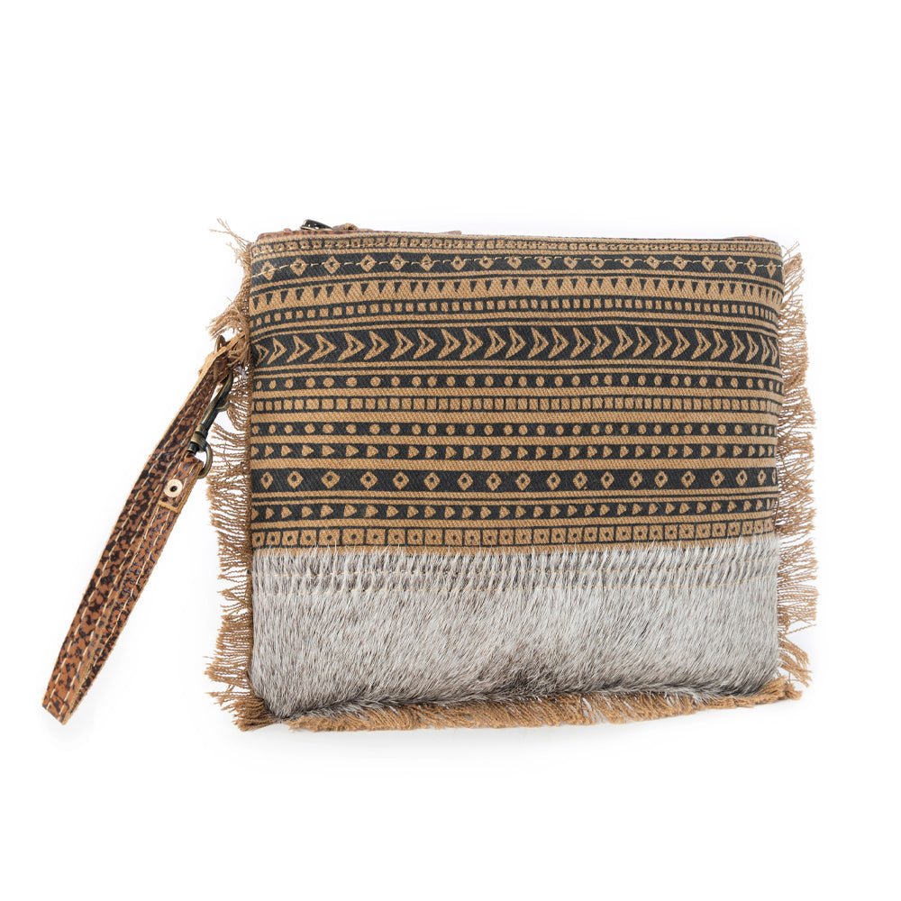 Trailmark Western Wristlet for Women in olive with hairon detail - Myra USA
