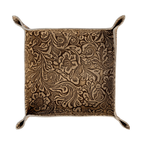 Copperwind Leather Tray in Antique Brown - Myra USA