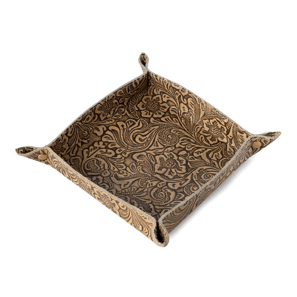 Copperwind Leather Tray in Antique Brown - Myra USA
