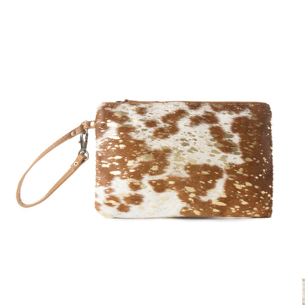 Stardust Pony Western Pouch for Women in brown with foil hairon detail - Myra USA