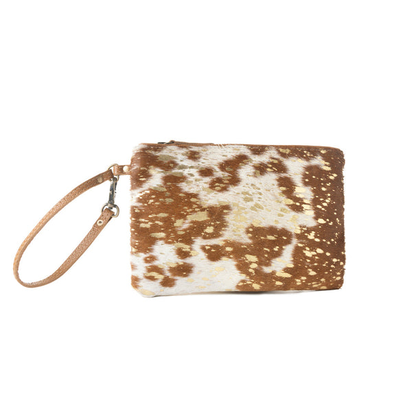 Stardust Pony Western Pouch for Women in brown with foil hairon detail - Myra USA