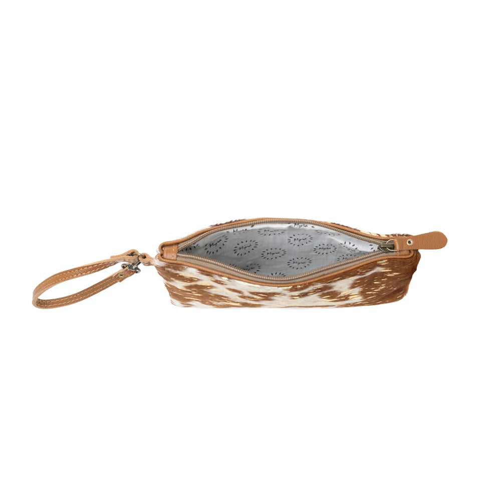 Stardust Pony Western Pouch for Women in brown with foil hairon detail - Myra USA