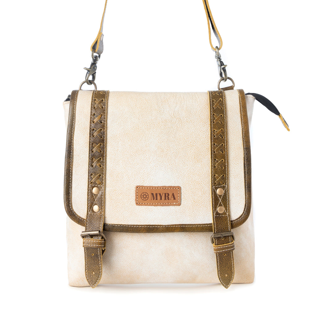 Boss Hide Western Concealed Carry Bag for Women in creme with leather detail - Myra USA