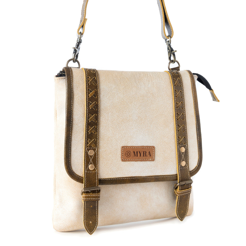 Boss Hide Western Concealed Carry Bag for Women in creme with leather detail - Myra USA