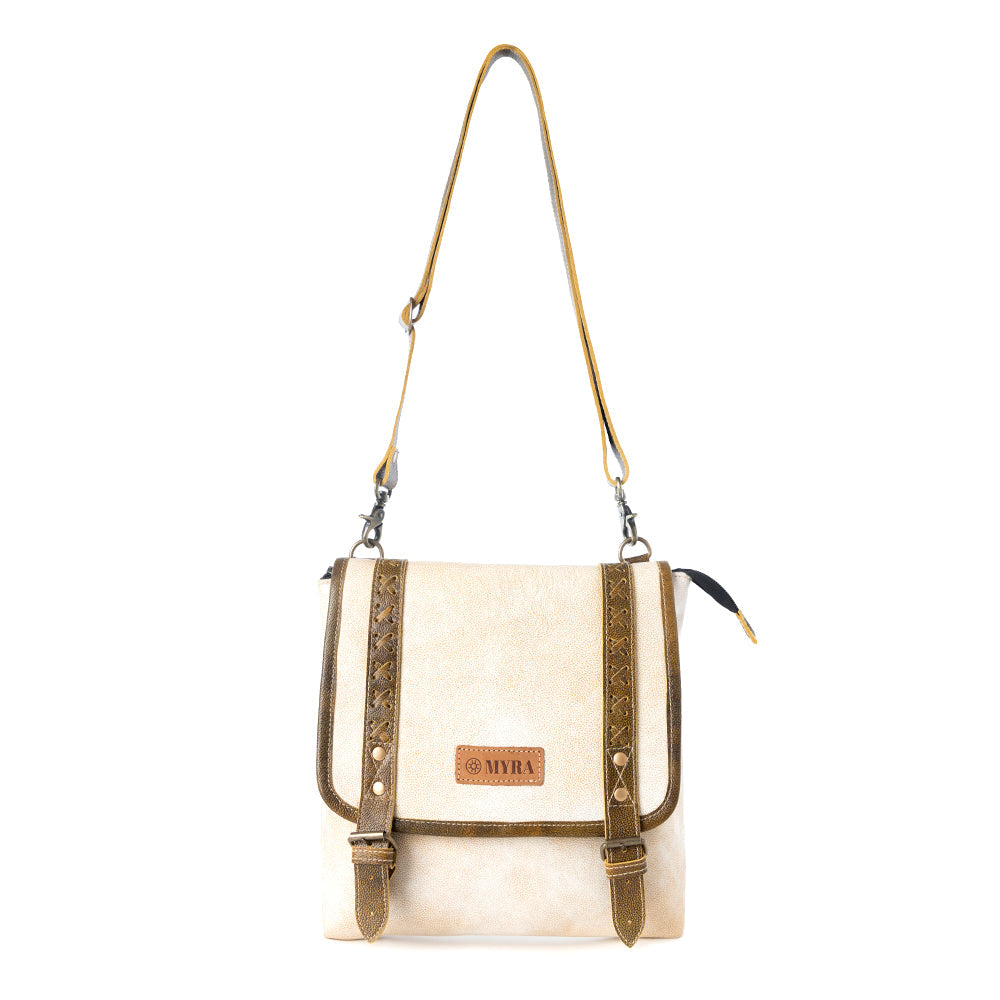 Boss Hide Western Concealed Carry Bag for Women in creme with leather detail - Myra USA