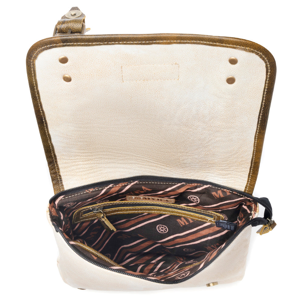 Boss Hide Western Concealed Carry Bag for Women in creme with leather detail - Myra USA