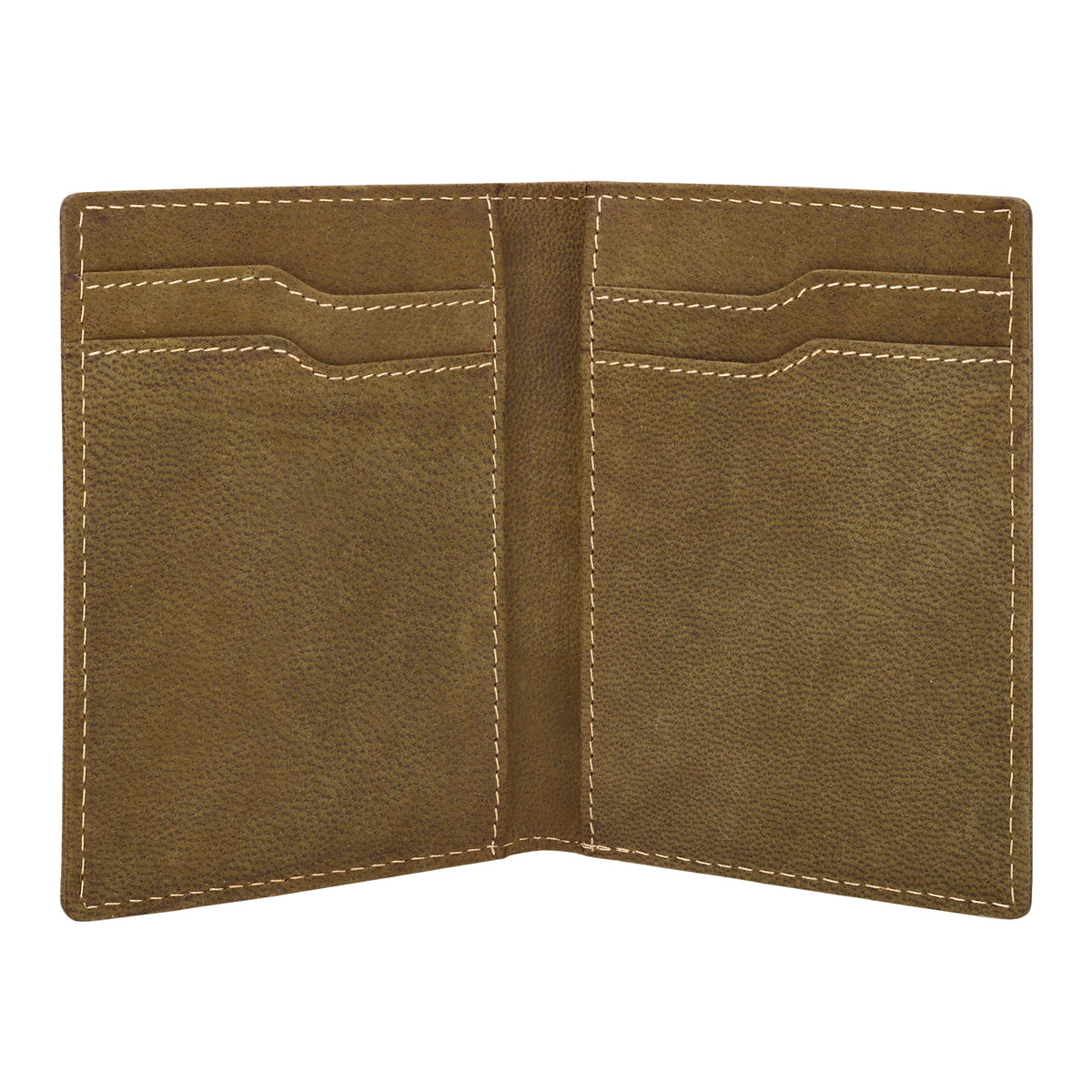 Myra Waystop Credit Card Holder in olive with contrast stitch - Myra USA