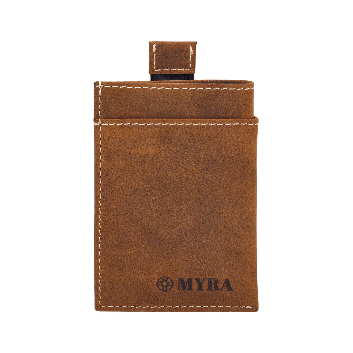 Myra Ridgemere Credit Card Holder in tan with front slip pocket - Myra USA