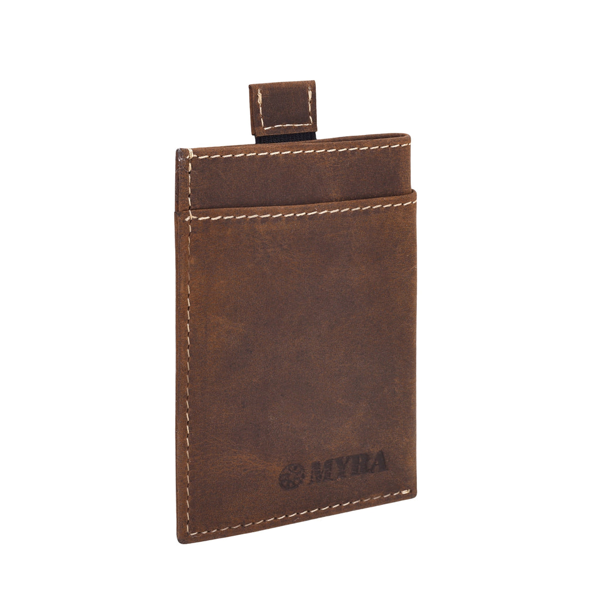 Myra Ridgemere Credit Card Holder in brown with front slip pocket - Myra USA