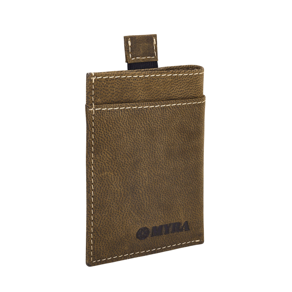 Myra Ridgemere Credit Card Holder in olive with front slip pocket - Myra USA