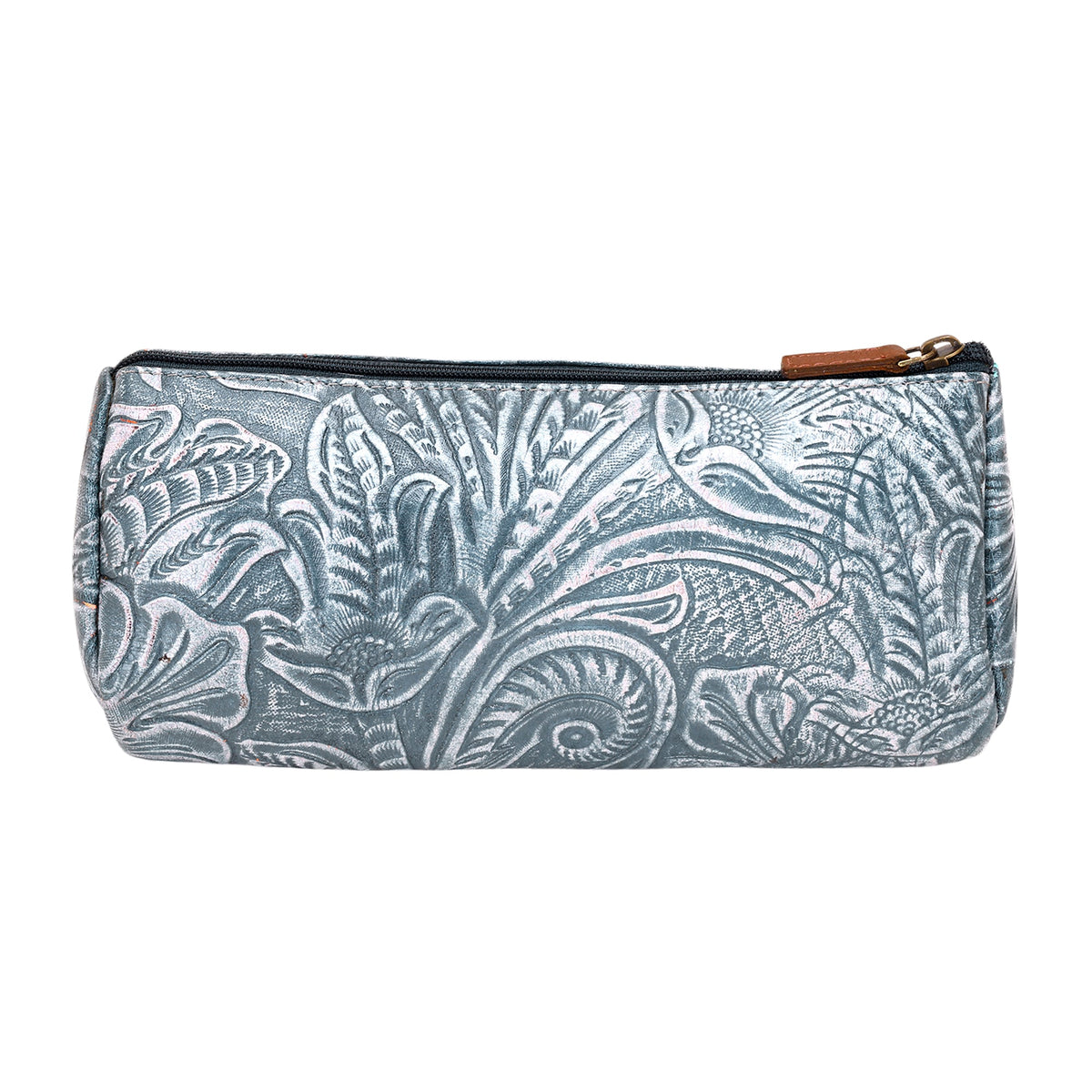 Myra Sandy Multi Pouch in grey with embossed leather - Myra USA