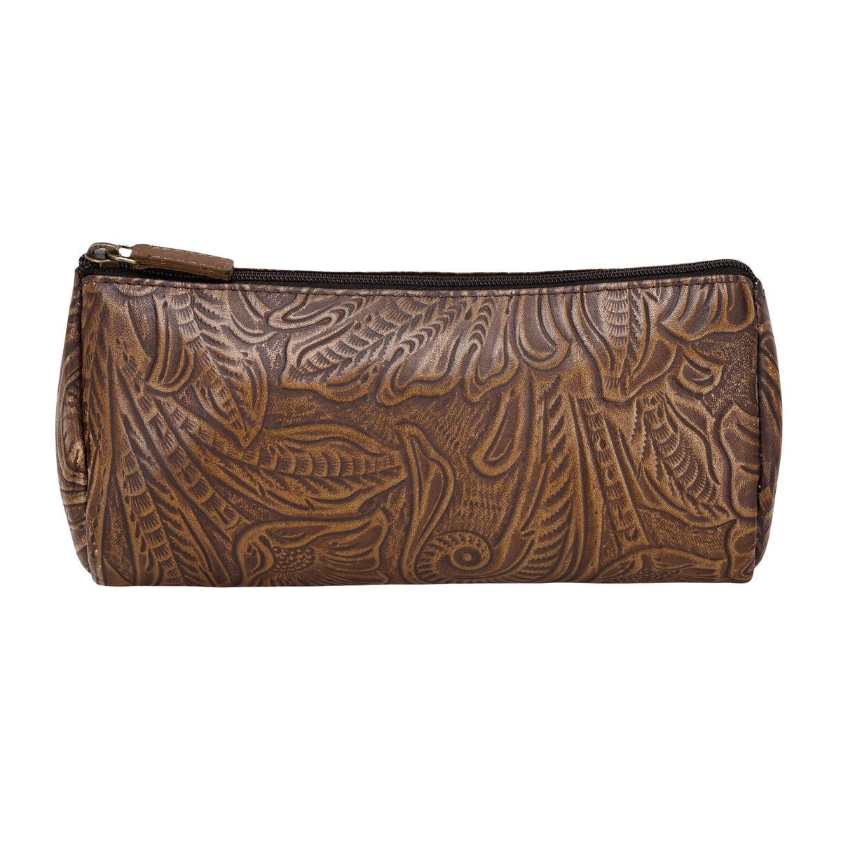 Myra Sandy Multi Pouch in olive with embossed leather - Myra USA