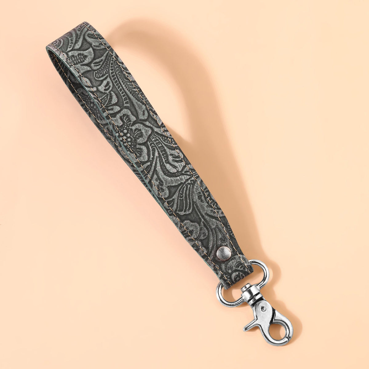 Myra Classic Country Key Fob in slate with embossed leather - Myra USA